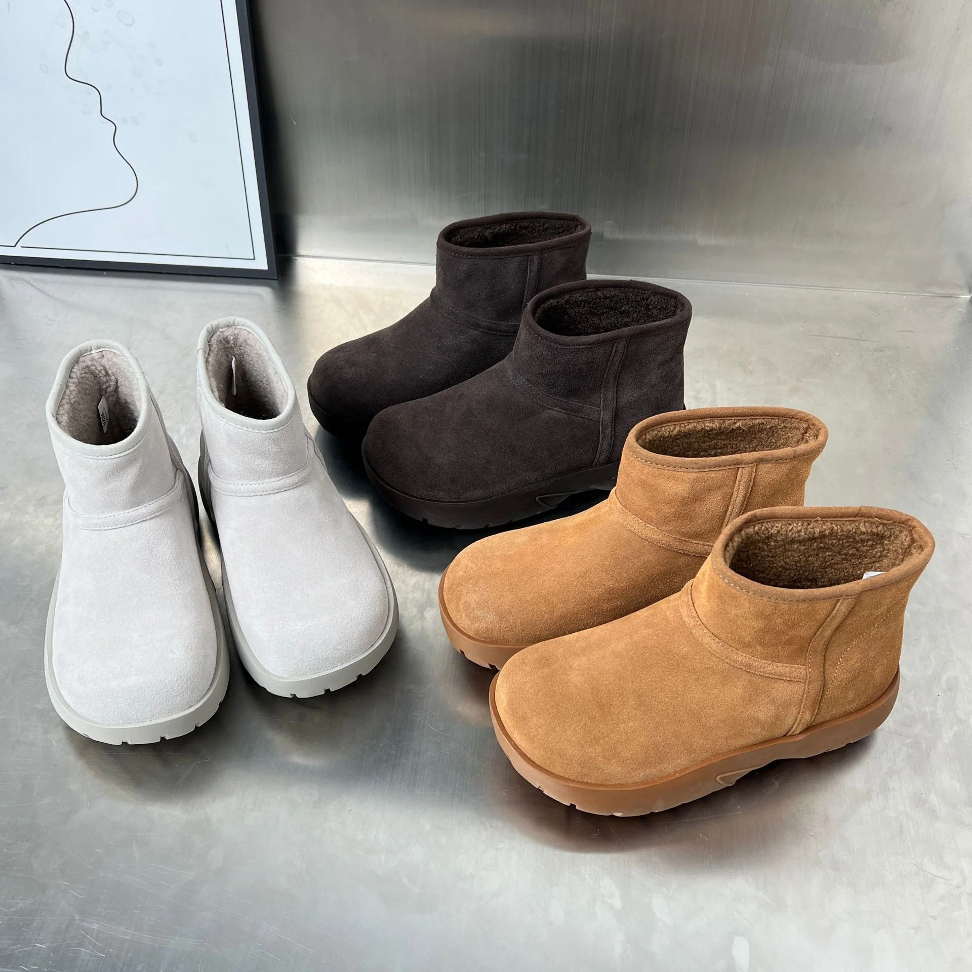 Damen kontrastreiche Winterschuhe mit weichem Innenfutter und rutschfester Sohle Heidi Mode - Image 3