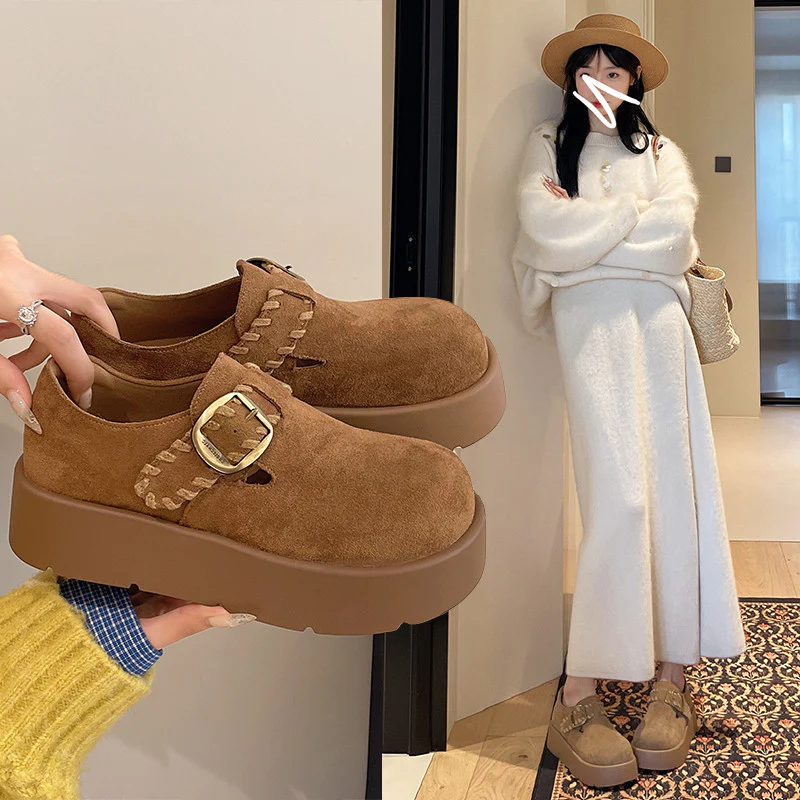Damen Kuchenschuhe mit modischem Schnallen-Design und komfortabler Plateausohle Heidi Mode - Image 2