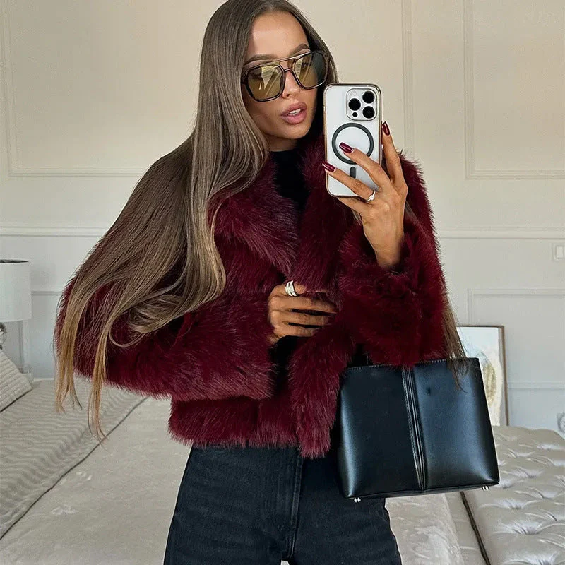 Damen Kunstpelzjacke mit Voluminösem Kragen und Elegantem Schnitt Heidi-Mode - Image 2