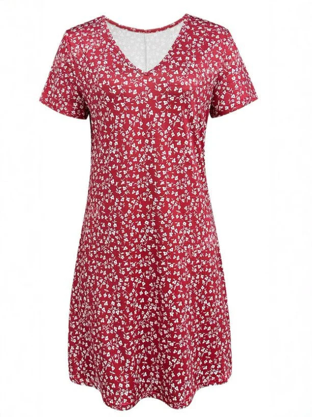 Damen Kurzarm Kleid mit Floralem Design und Bequemem Schnitt Heidi-Mode - Image 4