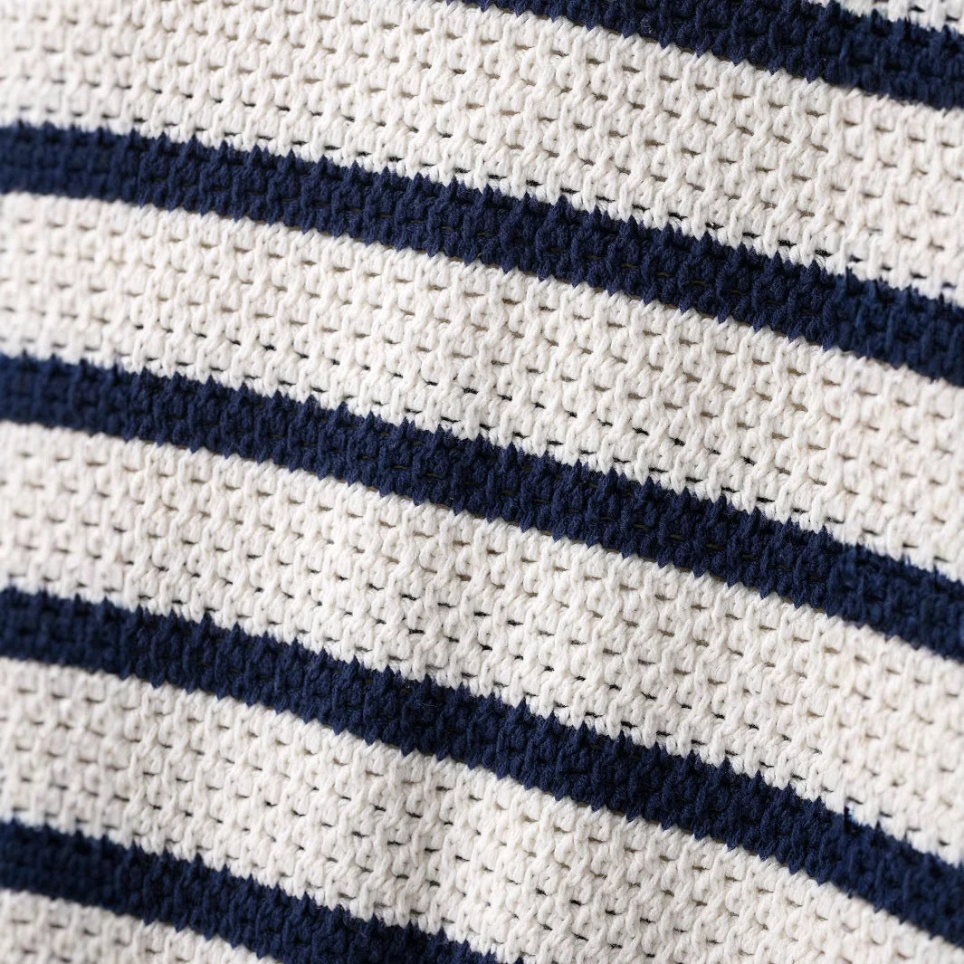 Damen Kurzarm-Strickjacke mit Auffälligem Streifenmuster und Zeitlosem Design Heidi-Mode - Image 3
