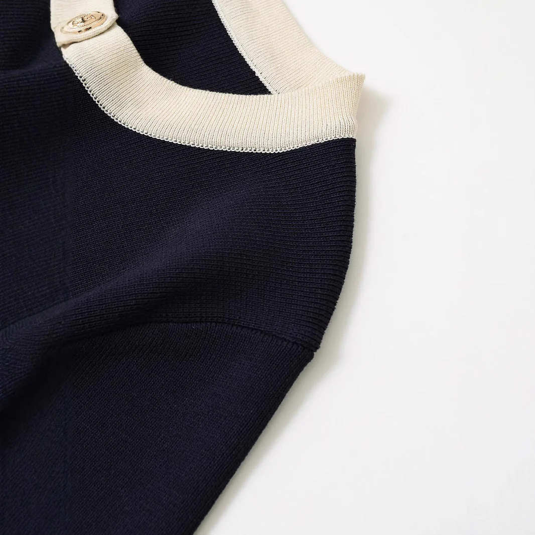 Damen Kurzarm Strickoberteil mit Dekorativen Knöpfen und Modernem Design Heidi-Mode - Image 2
