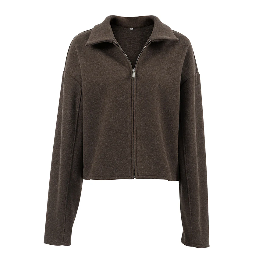Damen Kurze Wolljacke im modernen Oversized-Stil Heidi-Mode - Image 5