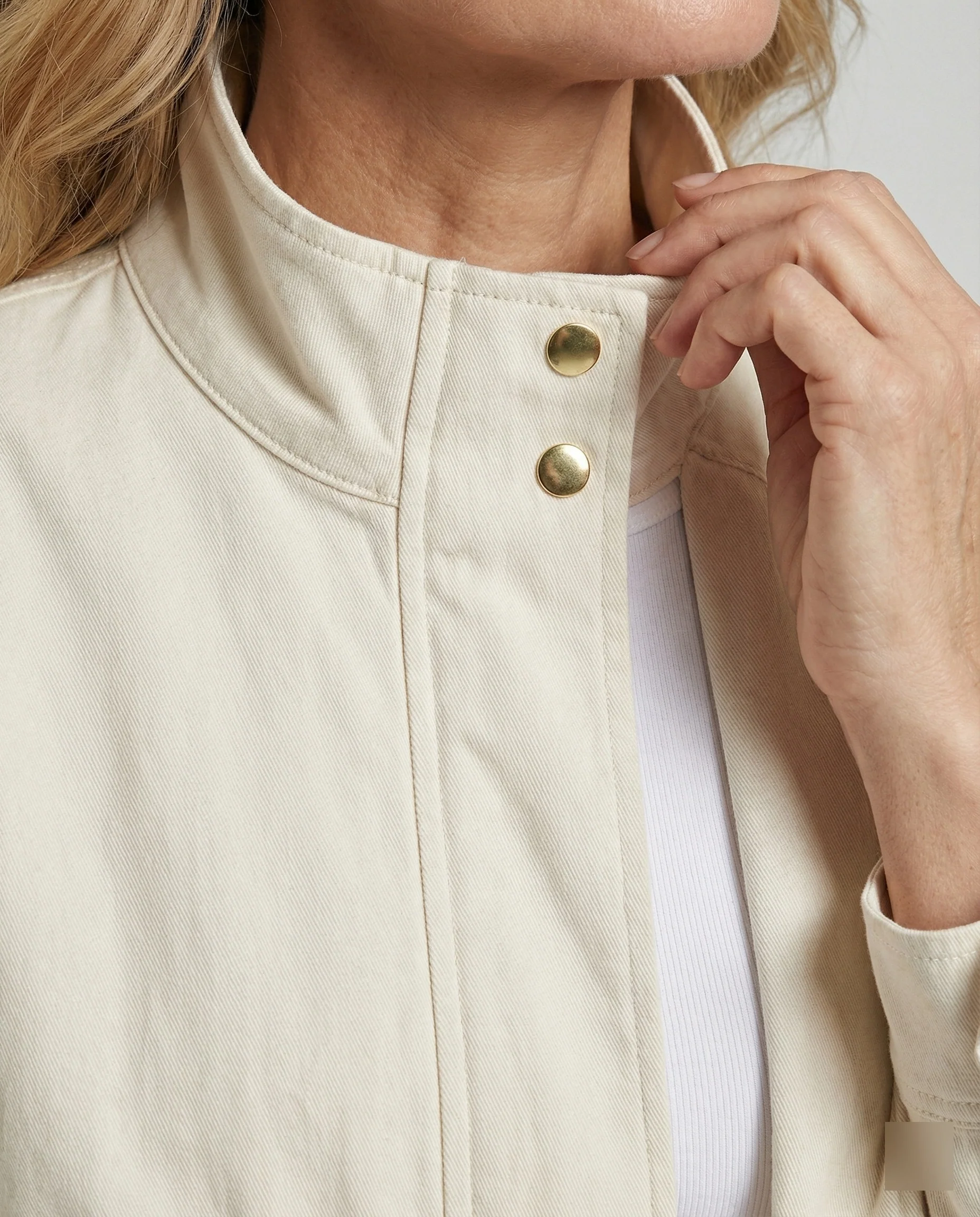 Damen Kurzjacke Trenchcoat mit Kordelzug Lockere Passform Frühling - Image 2