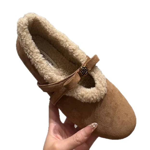Damen Kuschel-Hausschuhe aus weichem Fleece mit dekorativem Riemchen Heidi Mode - Image 5