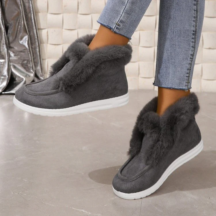 Damen Kuschel-Stiefeletten mit weichem Kunstfellkragen und rutschfester Sohle Heidi Mode - Image 3
