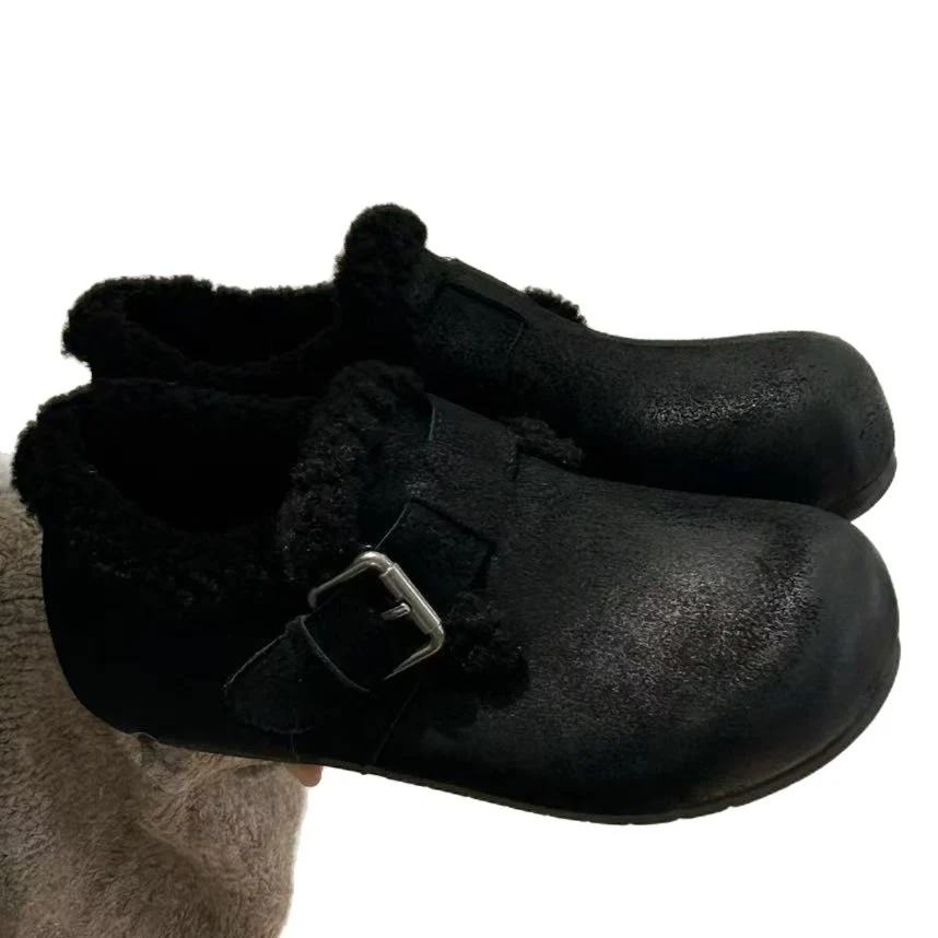 Damen Kuschelige Clogs mit weichem Kunstfell und modischem Schnallen-Design Heidi Mode - Image 5