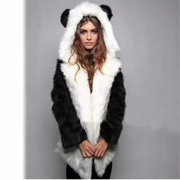 Damen Kuschelige Felljacke mit tierischen Ohren Heidi-Mode - Image 4