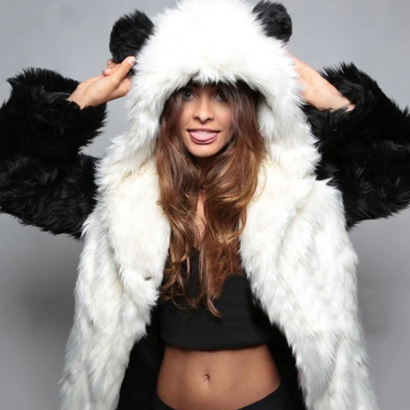 Damen Kuschelige Felljacke mit tierischen Ohren Heidi-Mode - Image 7