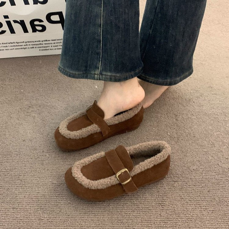 Damen Kuschelige Hausschuhe mit elegantem Schnallenverschluss Heidi Mode