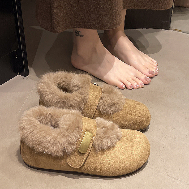 Damen Kuschelige Hausschuhe mit hochwertigem Kunstfellkragen Heidi Mode - Image 2
