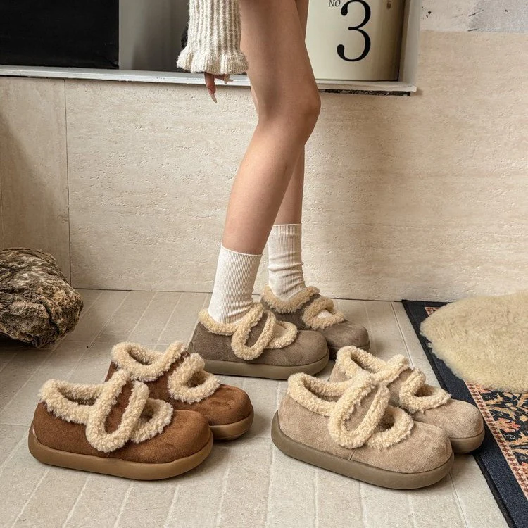 Damen Kuschelige Hausschuhe mit warmem Futter und verstellbarem Riemen Heidi Mode - Image 3