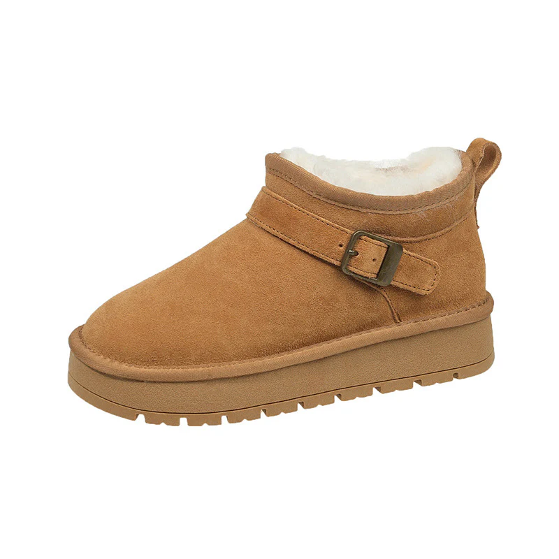 Damen kuschelige Stiefeletten mit weichem Futter und modischer Schnalle Heidi Mode - Image 5