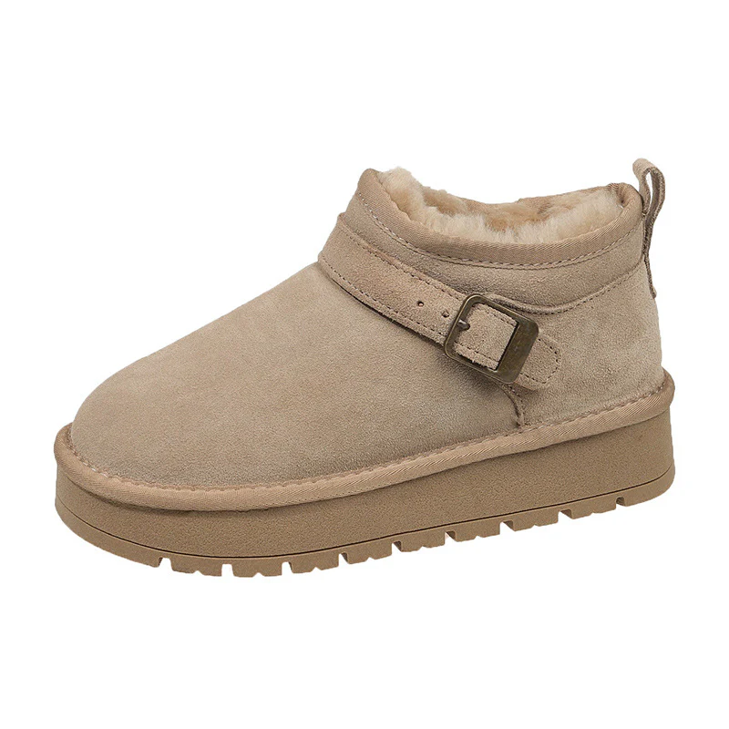 Damen kuschelige Stiefeletten mit weichem Futter und modischer Schnalle Heidi Mode - Image 6