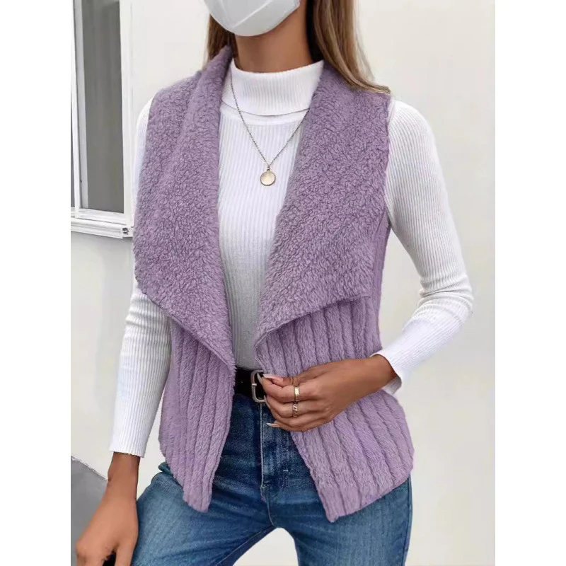 Damen Kuschelige Weste mit asymmetrischem Schnitt und hohem Kragen Heidi-Mode - Image 5