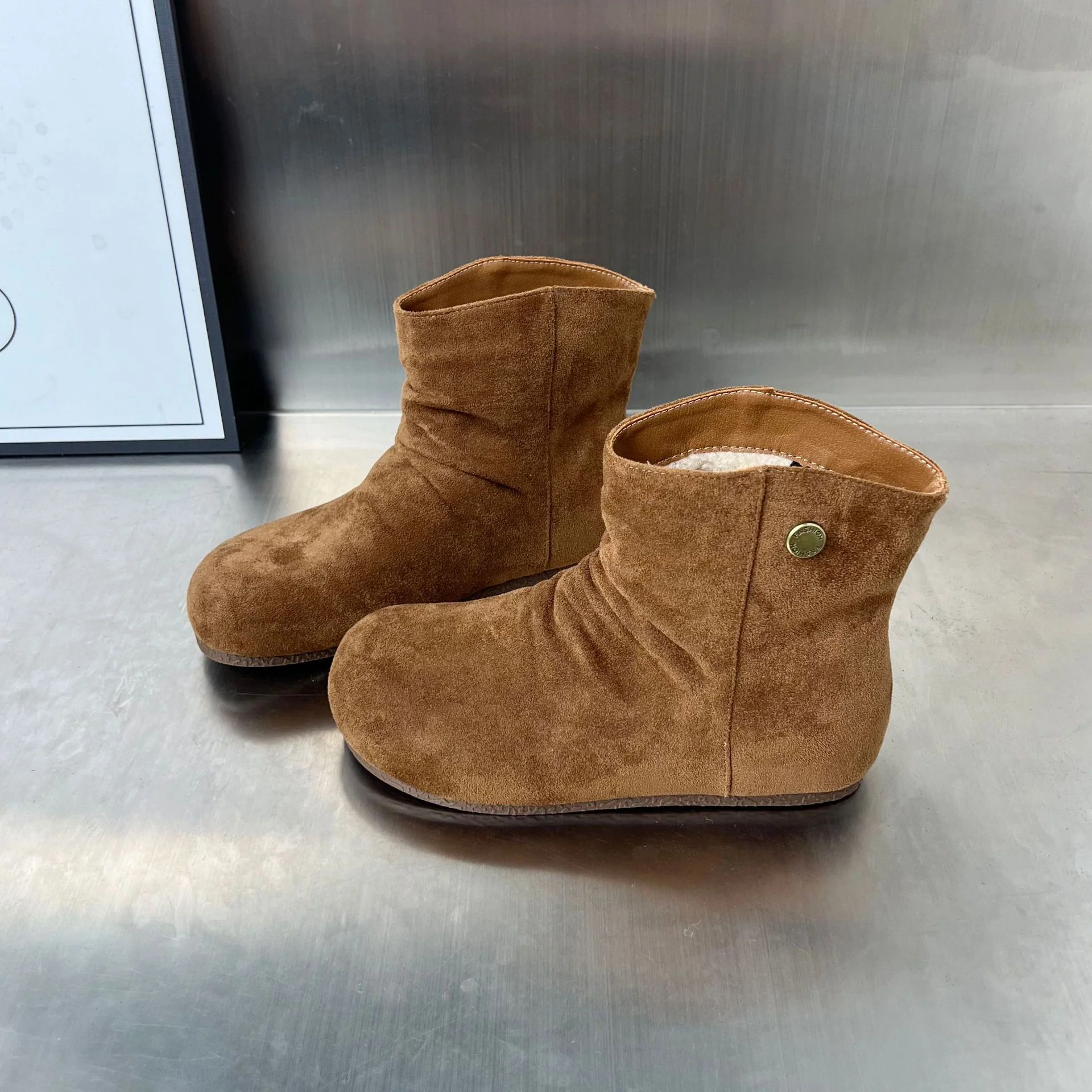 Damen kuschelige Wildleder-Stiefel mit flexiblem Knöchelbereich und rutschfester Sohle Heidi Mode - Image 6