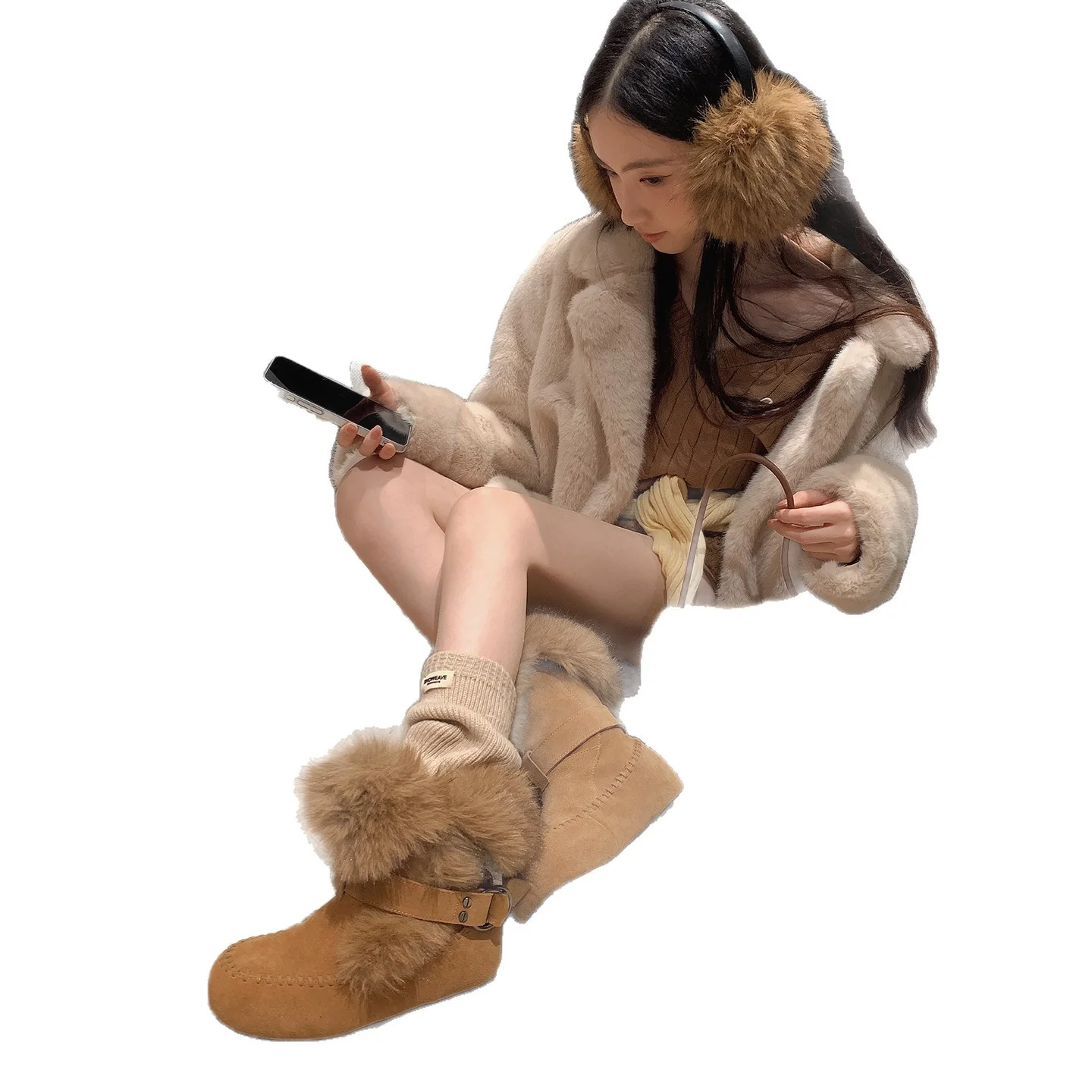Damen kuschelige Winterboots mit weichem Innenfutter und modischem Fellrand Heidi Mode - Image 5