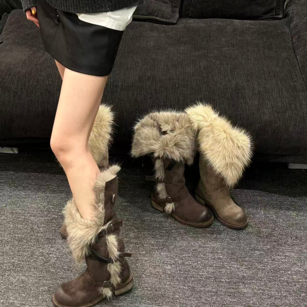 Damen Kuschelige Winterstiefel mit luxuriösem Fellkragen Heidi Mode - Image 4