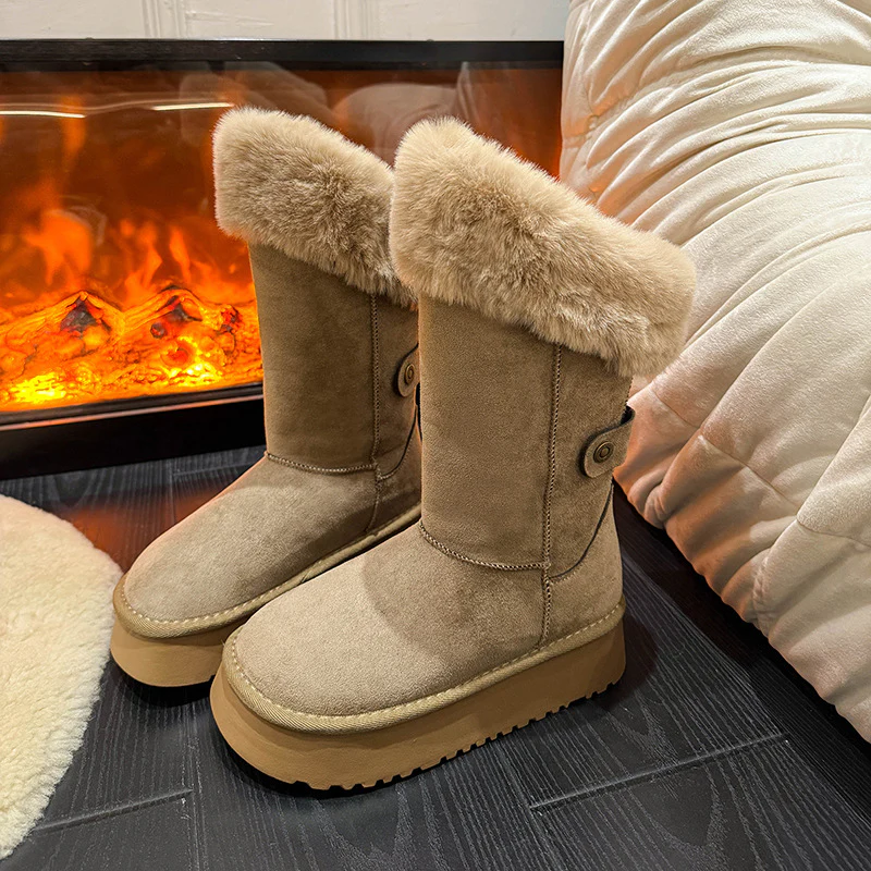 Damen kuschelige Winterstiefel mit luxuriösem Kunstpelzkragen Heidi Mode - Image 2