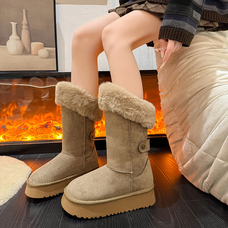 Damen kuschelige Winterstiefel mit luxuriösem Kunstpelzkragen Heidi Mode - Image 8