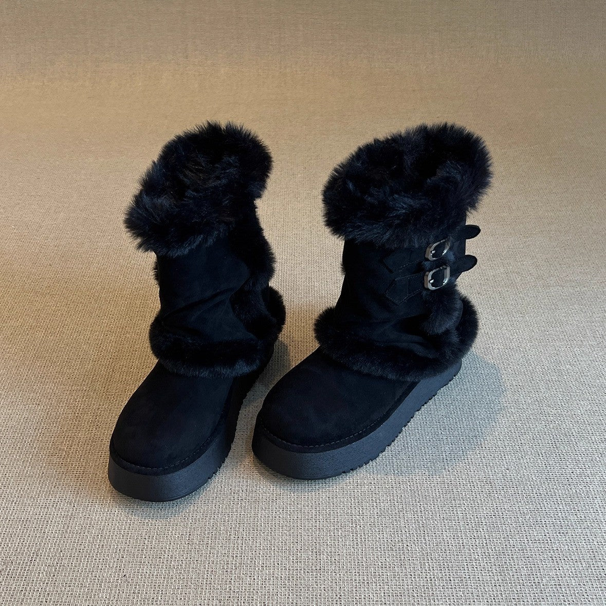 Damen kuschelige Winterstiefel mit modischer Fellverzierung Heidi Mode - Image 3