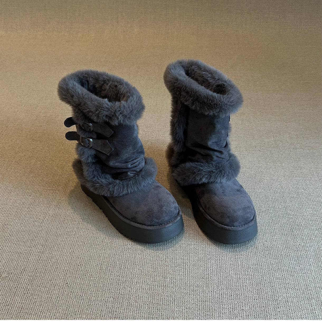 Damen kuschelige Winterstiefel mit modischer Fellverzierung Heidi Mode - Image 7