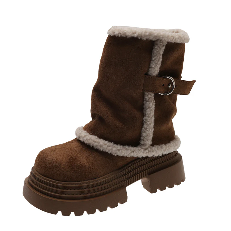 Damen kuschelige Winterstiefel mit modischer Schnallenverzierung Heidi Mode - Image 5