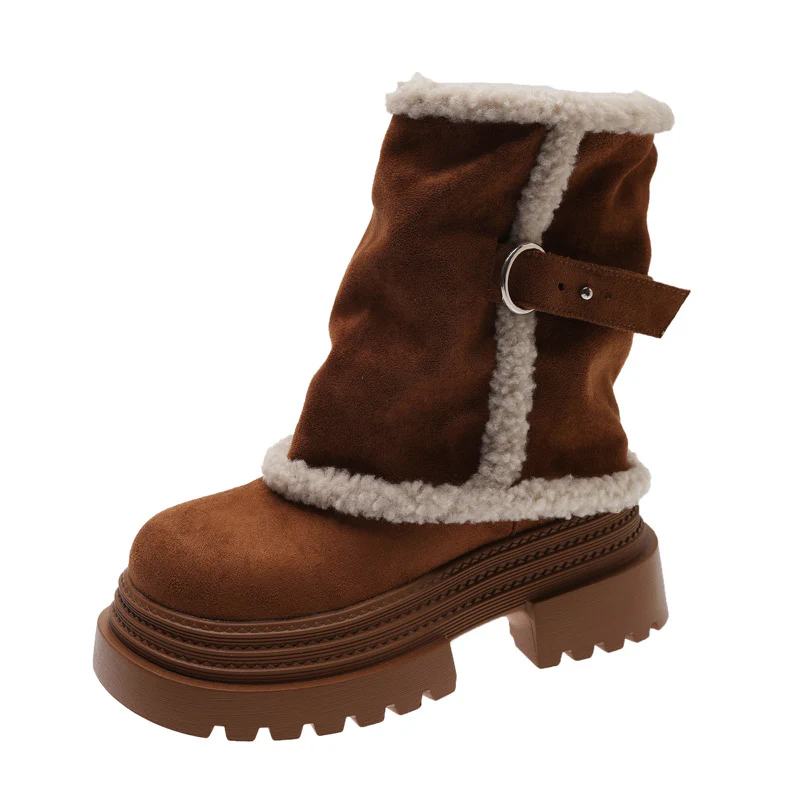 Damen kuschelige Winterstiefel mit modischer Schnallenverzierung Heidi Mode - Image 6