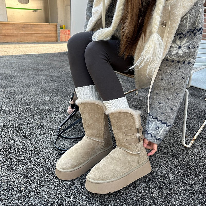 Damen kuschelige Winterstiefel mit verstellbarem Riemen und Soft-Futter Heidi Mode - Image 7
