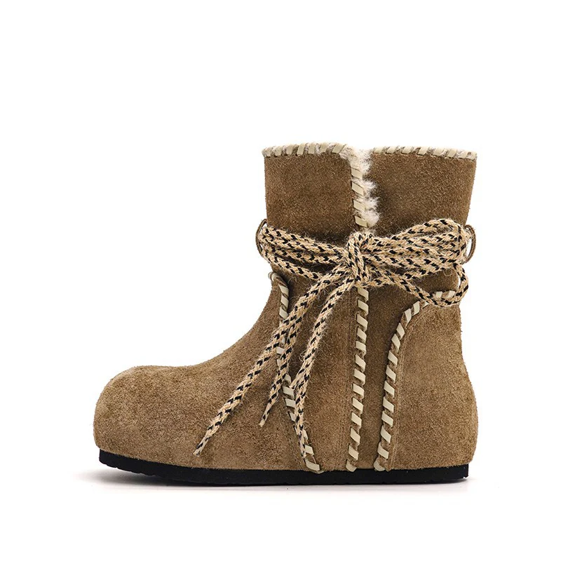 Damen Kuschelige Winterstiefel mit weichem Futter und dekorativem Schnürdesign Heidi Mode - Image 5