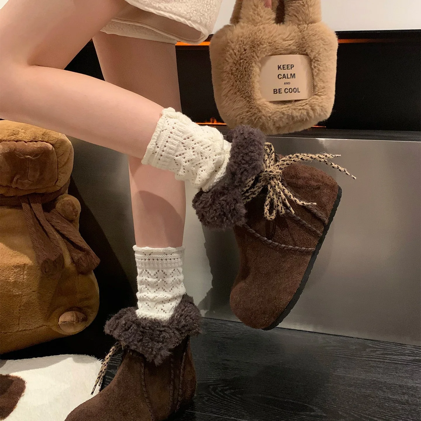 Damen Kuschelige Winterstiefel mit weichem Futter und modischer Schnürung Heidi Mode - Image 6