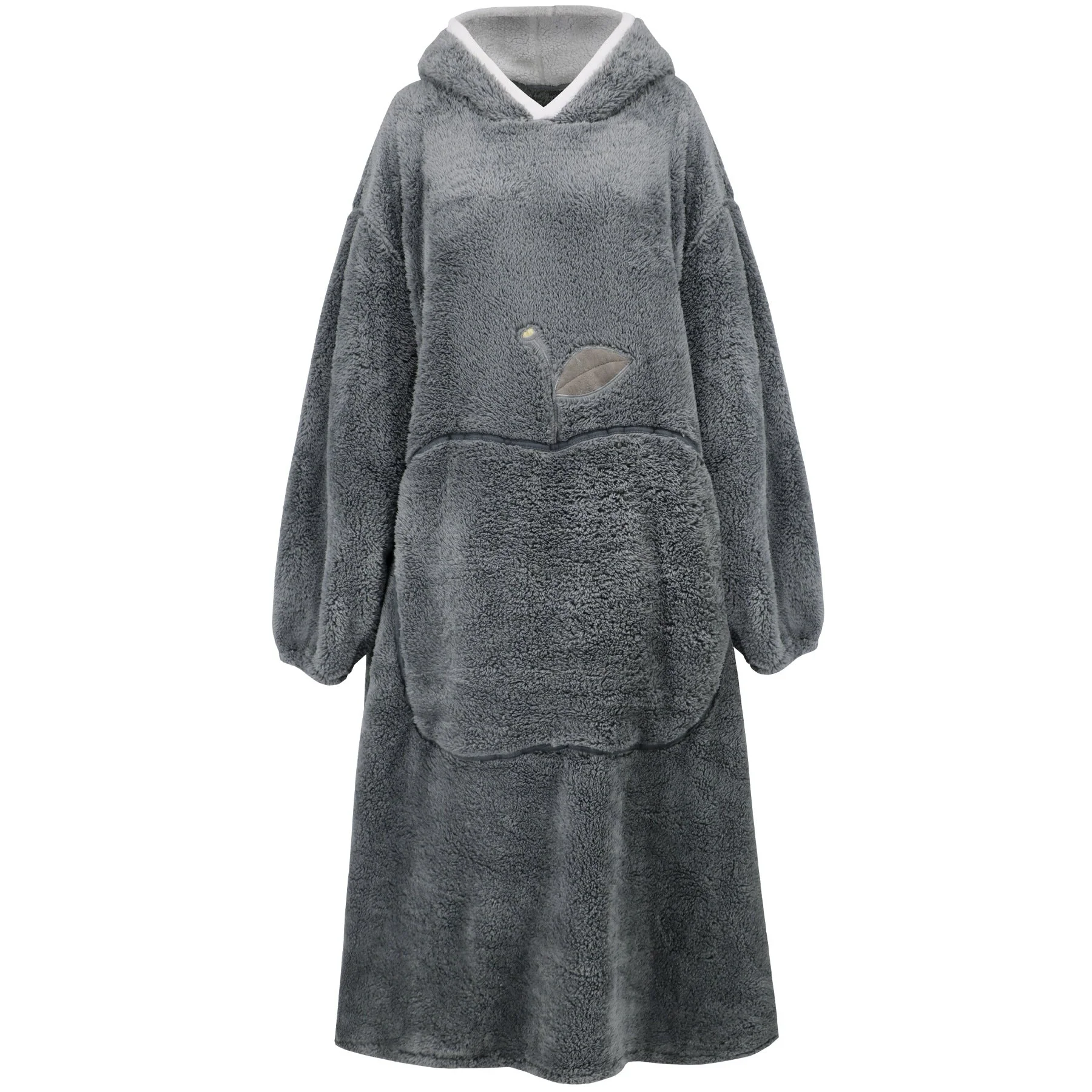 Damen Kuscheliger Hoodie-Decke mit Großen Taschen und Kontrastierendem Innenfutter Heidi-Mode - Image 5