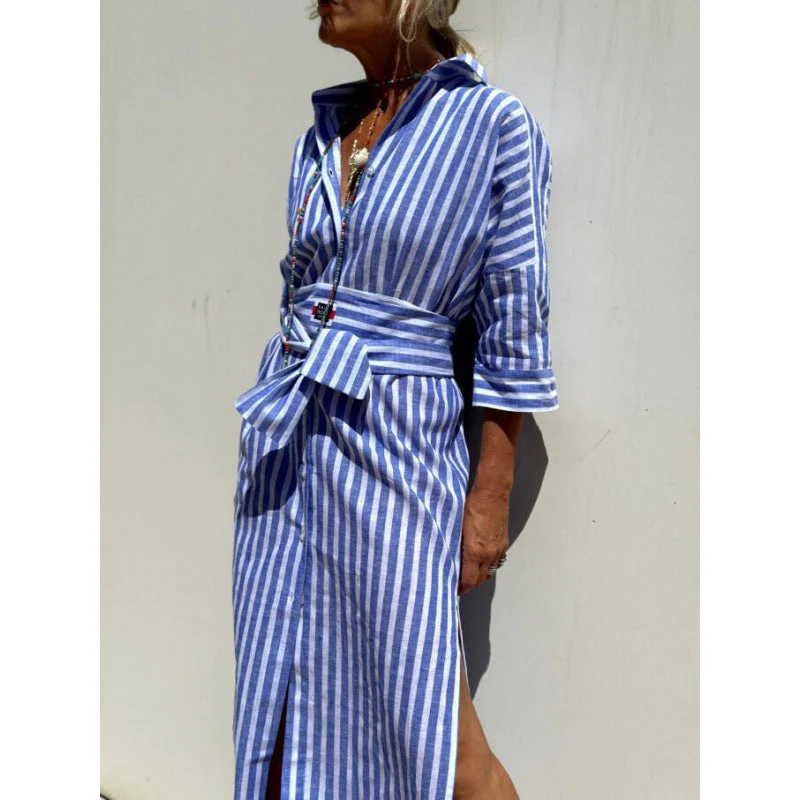 Damen Langarm Hemdblusenkleid Heidi-Mode - Image 10