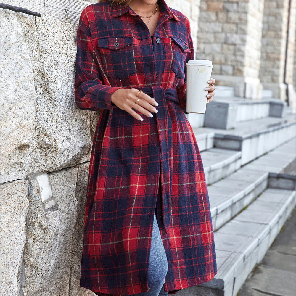 Damen Langarmhemd aus Flanell mit Karomuster Heidi-Mode - Image 3