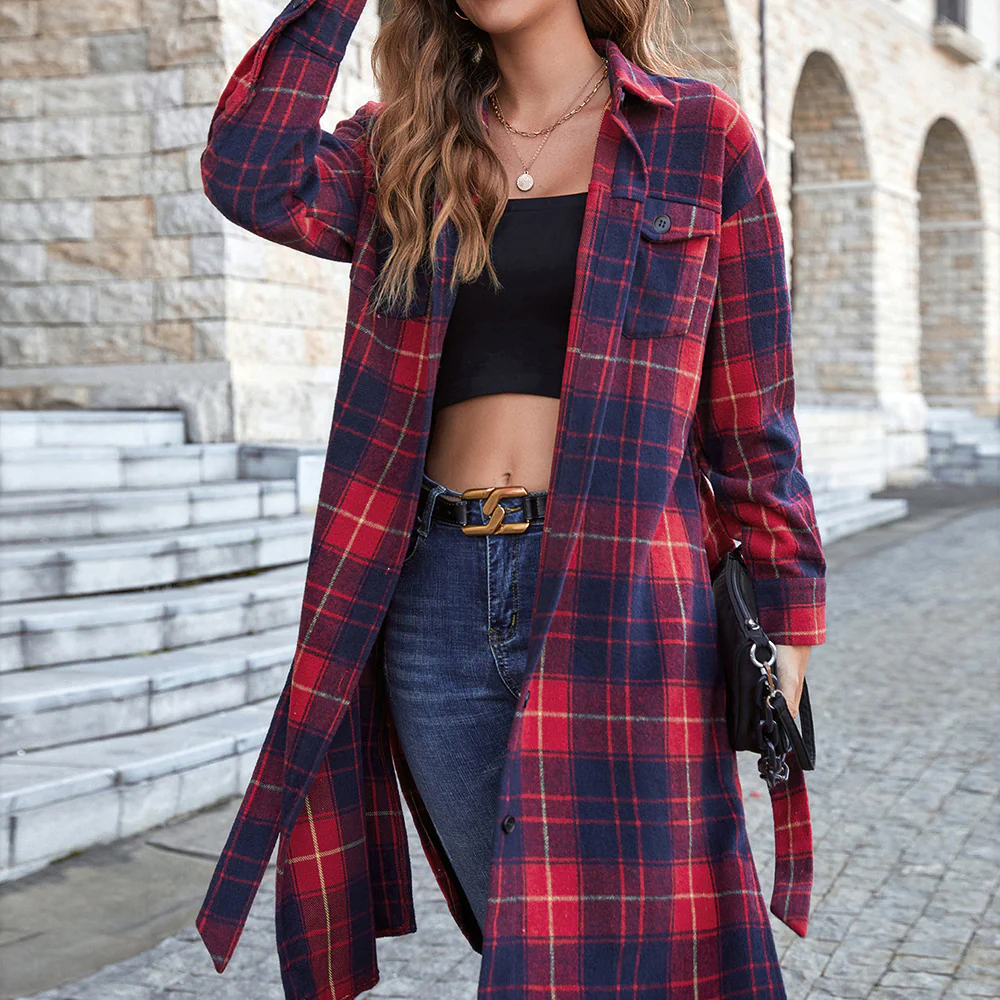 Damen Langarmhemd aus Flanell mit Karomuster Heidi-Mode - Image 6