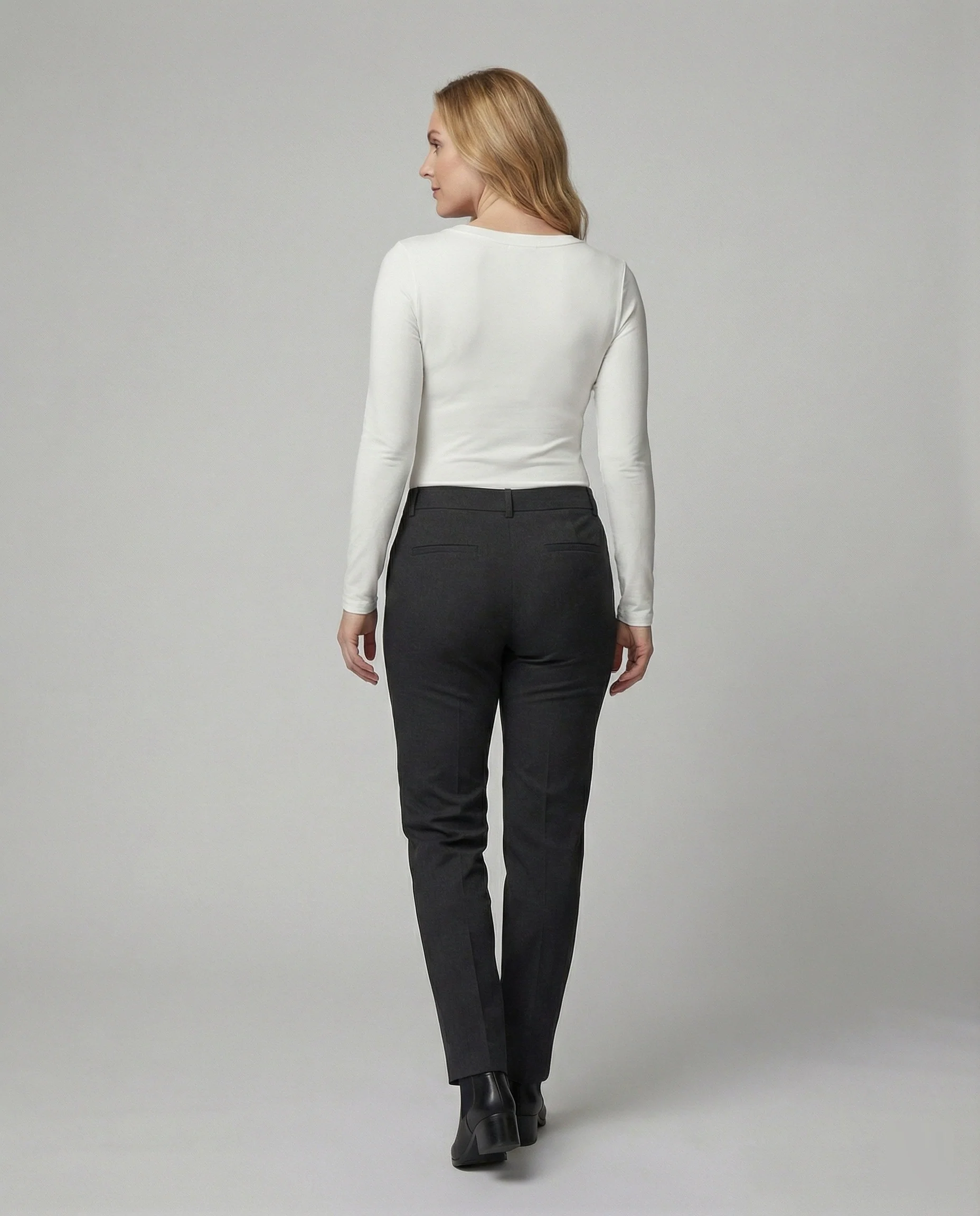 Damen Langarmshirt Elastisch Rundhals Herbst Weiches Komfort Oberteil - Image 4