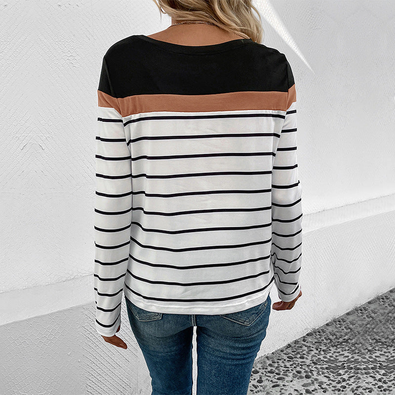 Damen Langarmshirt mit Modischem Streifenmuster und Elastischen Bündchen Heidi-Mode - Image 3