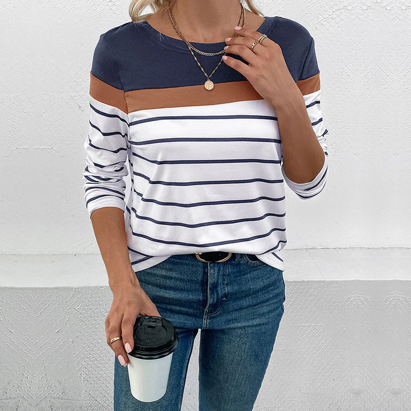 Damen Langarmshirt mit Modischem Streifenmuster und Elastischen Bündchen Heidi-Mode - Image 7