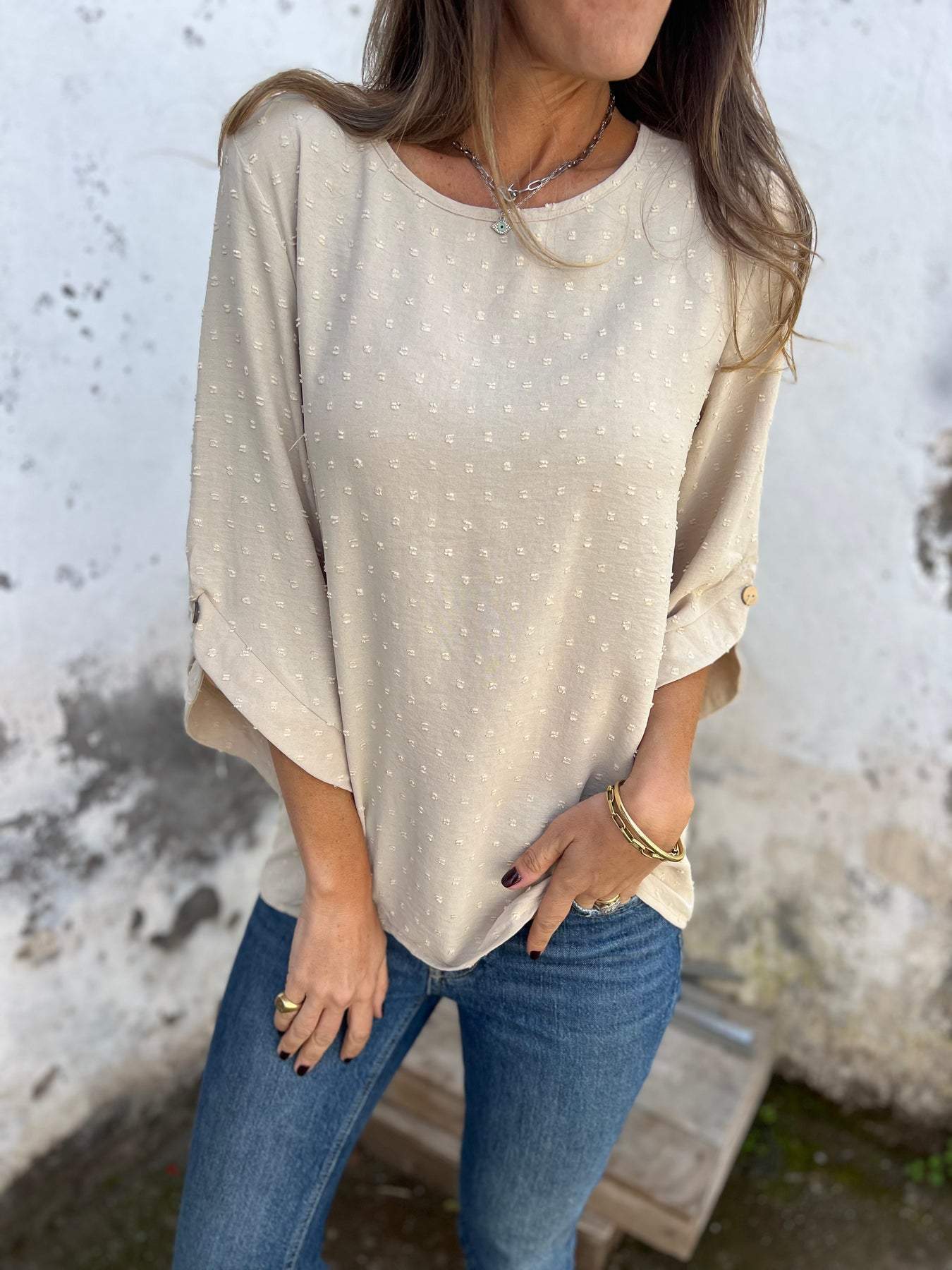 Damen lässige Bluse mit dekorativem Punktedesign Heidi-Mode - Image 8