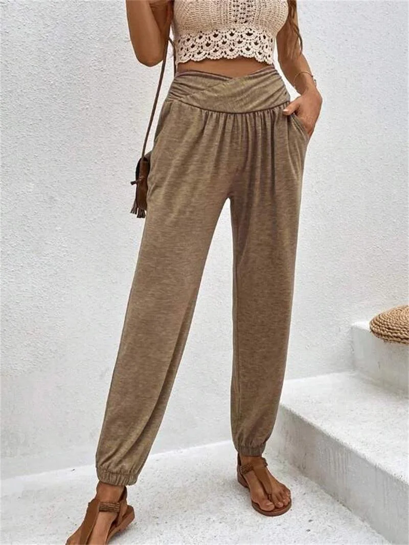 Damen Lässige Freizeithose mit Hohem Bund und Bequemen Gummizug Heidi-Mode - Image 3