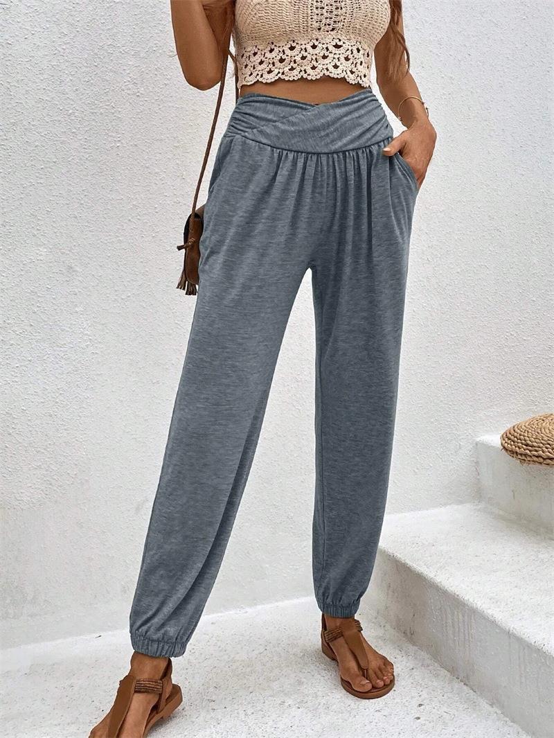Damen Lässige Freizeithose mit Hohem Bund und Bequemen Gummizug Heidi-Mode - Image 4