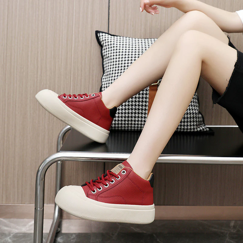 Damen lässige High-Top Sneakers mit dämpfendem Sohlenprofil und strapazierfähigem Obermaterial Heidi Mode - Image 4