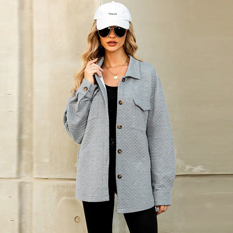 Damen Lässige Jacke mit Strukturiertem Design und Praktischen Taschen Heidi-Mode - Image 3