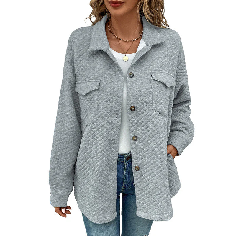 Damen Lässige Jacke mit Strukturiertem Design und Praktischen Taschen Heidi-Mode - Image 8
