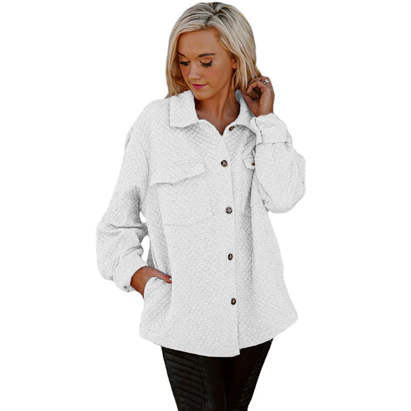 Damen Lässige Jacke mit Strukturiertem Design und Praktischen Taschen Heidi-Mode - Image 9