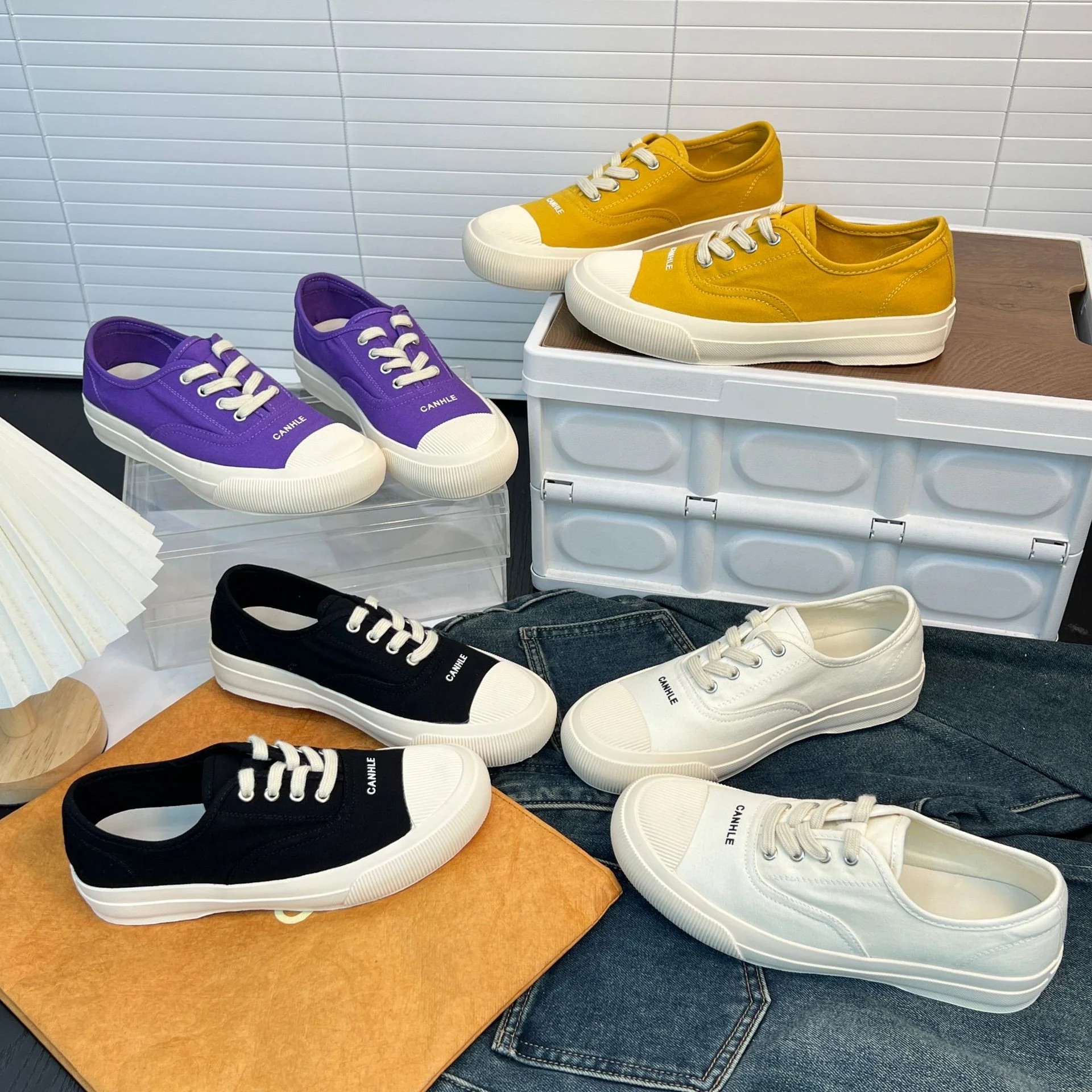 Damen lässige Segelschuhe mit atmungsaktiver Baumwolloberfläche und rutschfester Sohle Heidi Mode - Image 4