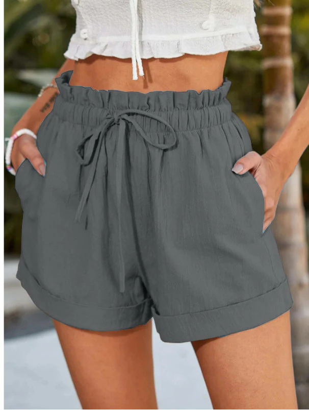 Damen Lässige Shorts mit Elastischem Bund und Rüschendetail Heidi-Mode - Image 8