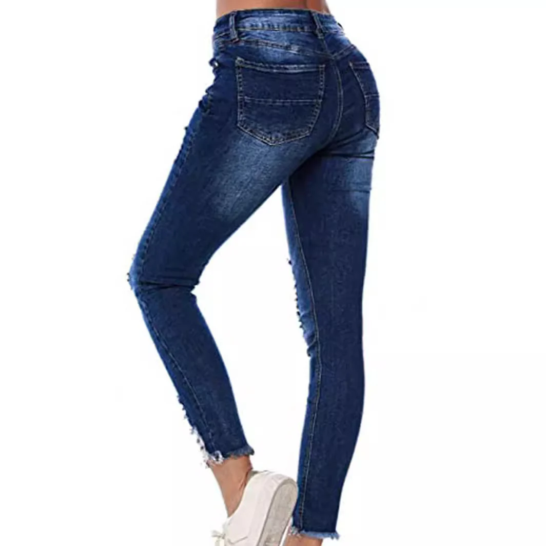Damen lässige Skinny Jeans im distressed Look Heidi-Mode - Image 3