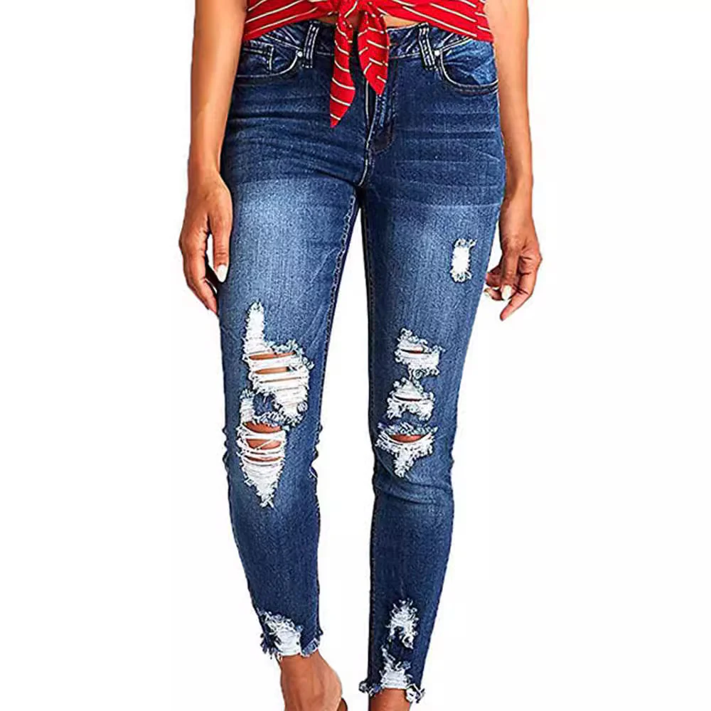 Damen lässige Skinny Jeans im distressed Look Heidi-Mode - Image 4