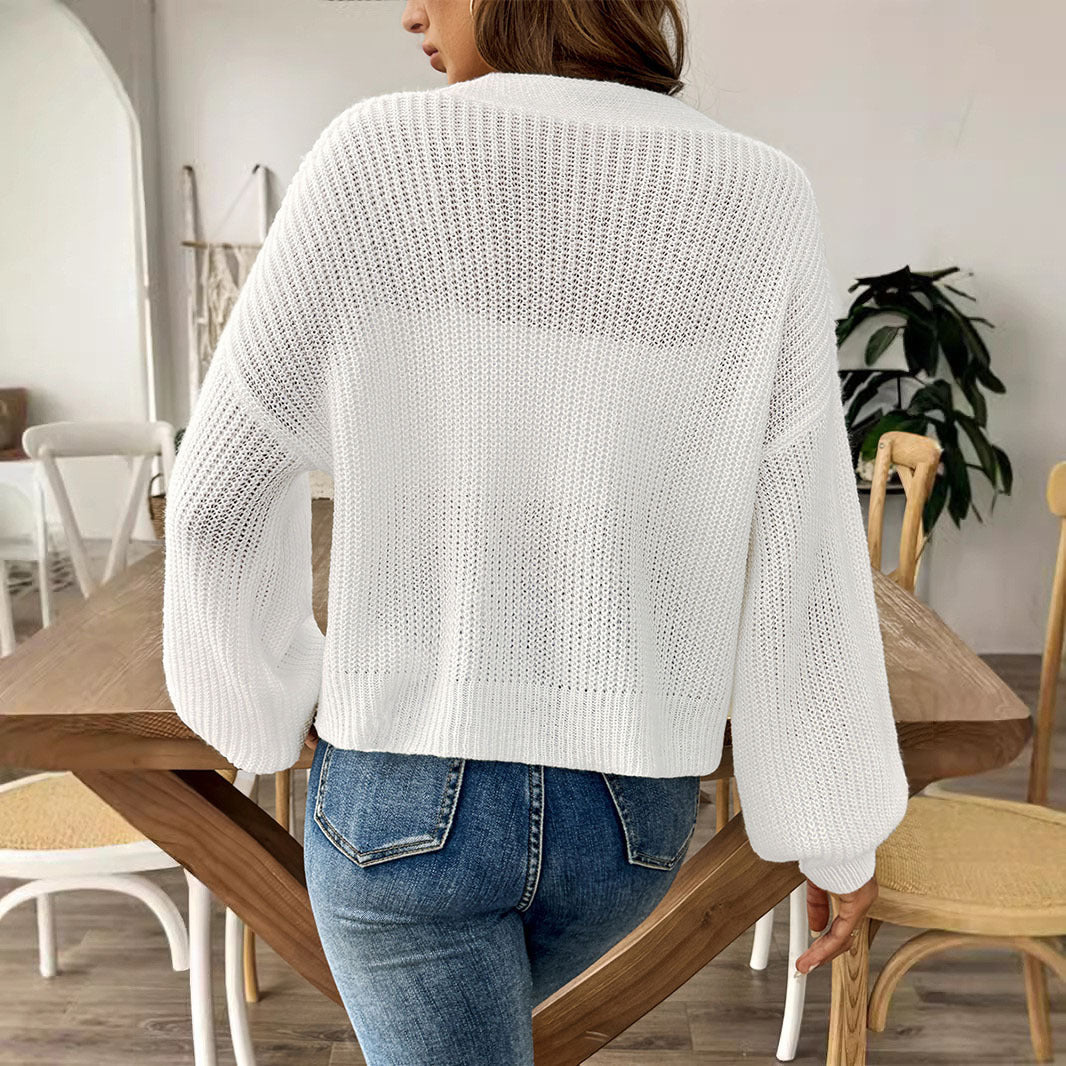 Damen Lässige Strickjacke mit Eleganter Knopfleiste und Weitem Schnitt Heidi-Mode - Image 2